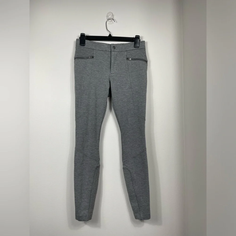 Athleta Ponte Moto 2.0 Skinny Ankle Mid Rise Grey Pants Women's Size 2 - Picture 3 of 16